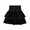 Little Parni Black Velour Tiered Skirt K266