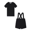 Little Parni Boys Black Overall Set K650