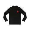 Little Parni Solid Black Heart Logo Longsleeve Mockneck K470