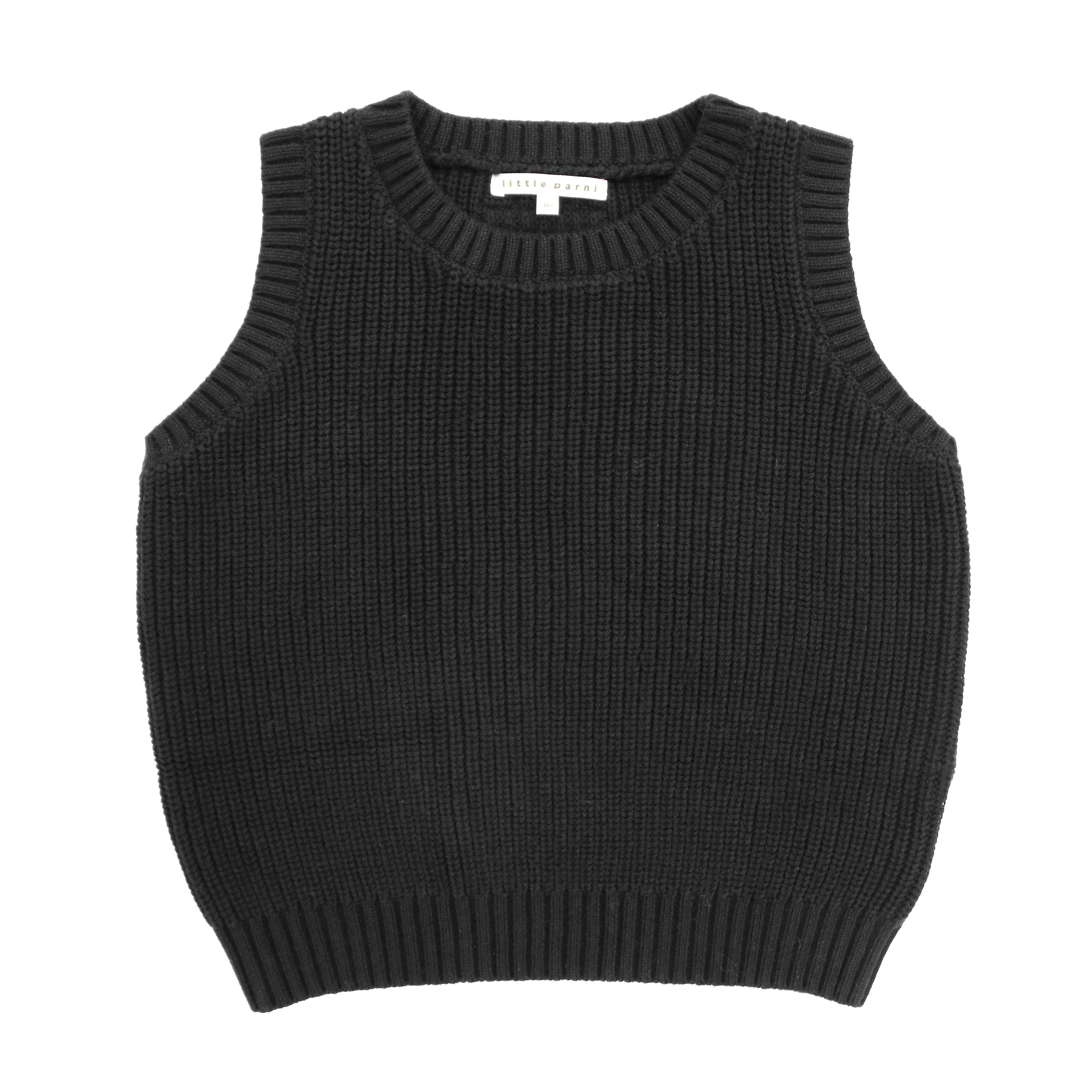 Little Parni Knit Black Vest K556 Macaroni Kids - Main Image