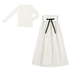 Little Parni Taffeta Maxi Bow Ivory Jumper K560