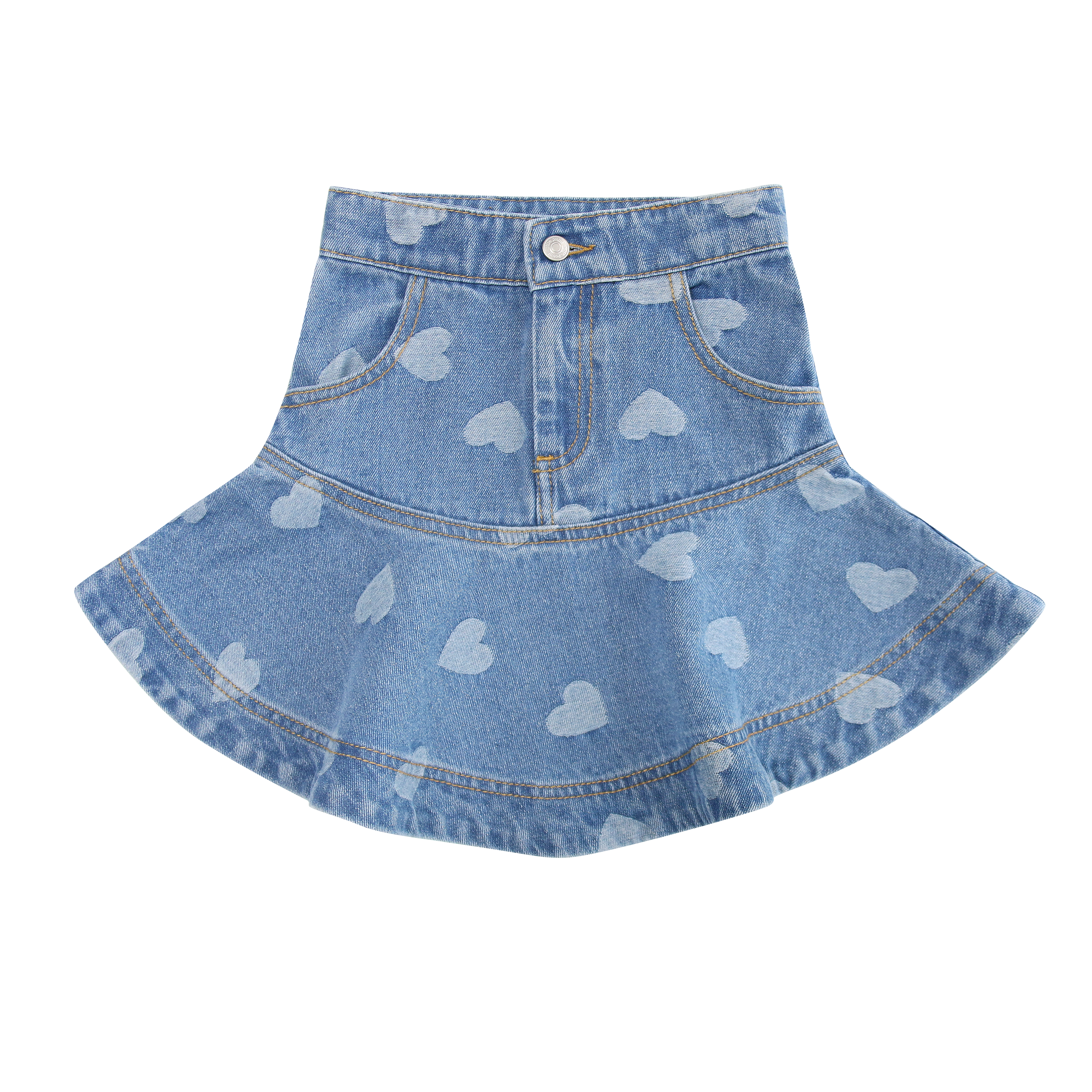 Little Parni Heart Denim Skirt K599 14Y / Denim