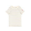 Little Parni Wide Striped Short Sleeves Grey/Ivory Tshirt K613