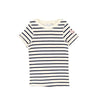 Little Parni Wide Striped Short Sleeves Navy/Ivory Tshirt K613