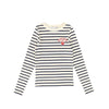 Little Parni Wide Striped Long Sleeves Navy/Ivory Tshirt K614