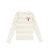 Little Parni Wide Striped Long Sleeves Grey/Ivory Tshirt K614