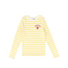 Little Parni Wide Striped Long Sleeves Yellow/Ivory Tshirt K614