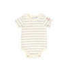 Little Parni Wide Striped Grey/Ivory Onesie K617