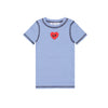 Little Parni Striped Short Sleeves Royal Blue/White Tshirt K621