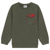 Kix Plaid Detail Green Sweatshirt