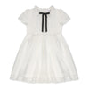 Little Parni Evening Short Sleeves White Bow Dress K629