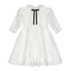 Little Parni Evening Long Sleeves White Bow Dress K633