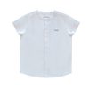 Little Parni Boys Mandarin Collar Shortsleeves White/Navy Shirt K667