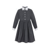Little Parni Girls Collared Grey Dress K681