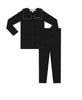 Little Parni Embroidered Collar Cardigan Black Set K694