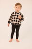 Little Parni Argyle Black Sweatshirt+Leggings Set K711