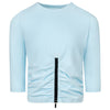 Byke Cropped Zip Sky Blue Tee