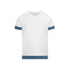 Byke Denim Fringe V-neck White Tee