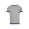 Byke Denim Fringe V-neck Grey Tee