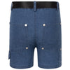 Byke Denim Detailed  Blue Wash Short