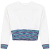 Kix Striped Rib White Sweatshirt