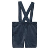 Blumint Steel Blue Velvet Bermuda Shorts (& baby Suspenders)