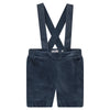 Blumint Steel Blue Velvet Bermuda Shorts (& baby Suspenders)