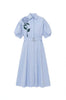 Soir Victoria Applique Blue Dress