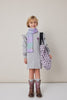 Tocoto Vintage Baby-Kid Plush Flowers Print Vigorous Grey Dress