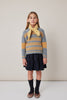 Tocoto Vintage Round Neck Striped Printed Mustard Jersey