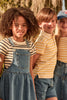 Little Parni Wide Striped Boys Yellow/Ivory Polo K615