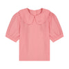 Retrokid Cotton with Embroidered Collar Blouse Pink