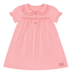 Retrokid Linen Ric Rac Dress Pink