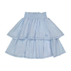 Retrokid Linen Ric Rac Layered with Waistband Skirt  Soft Blue