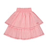 Retrokid Linen Ric Rac Layered with Waistband Skirt  Pink