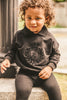 Little Parni Collar w flocking logo Black Sweatshirt K473