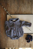 One More In The Family Longsleeve Dark Blue Romper