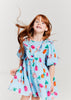 Morley Sky Dress with Ruffle on Chest