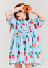 Morley Sky Dress with Ruffle on Chest