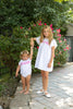 Mode Avant Paris White Dress with Hotpink Smocking