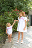 Mode Avant Paris White Romper with Hotpink Smocking