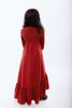 Retrokid Mae Criss Cross Maxi Burgundy Dress
