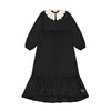 Retrokid Mae Knitted Removable Collar Maxi Black Dress