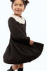 Retrokid Mae Knitted Removable Collar Short Black Dress