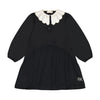 Retrokid Mae Knitted Removable Collar Short Black Dress