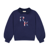 Retrokid Miles Plaid Logo Navy Collar Sweatshirt