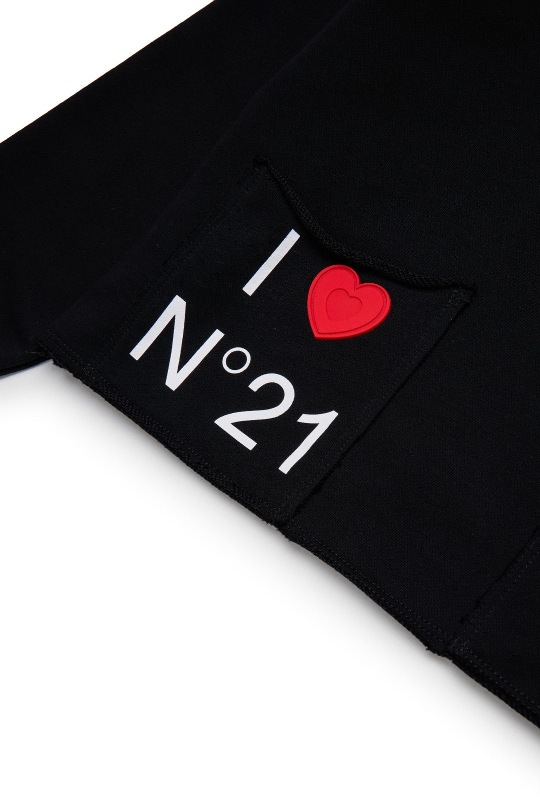 N°21 FELPA - SWEATSHIRT No. 21 Black Felpa Half Zip Sweatshirt | Macaroni Kids