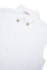 No. 21 Sleeveless White Shirt with Jewel Collar