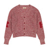 Retrokid Nora Knit Cardigan Rasberry/Cream