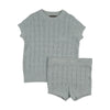 Sweet Threads Ocean Textured Blue Toddler Set